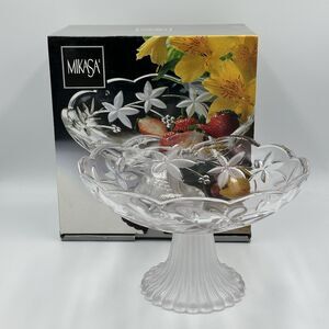 Mikasa Garden Terrace Footed Crystal Glass Dish/Compote 5” high x 8.5" wide